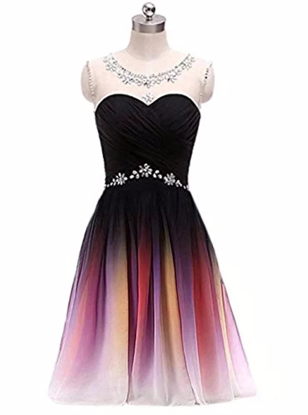 Элегантные градиентные шифоновые короткие платья jaevini для выпускного вечера 2019