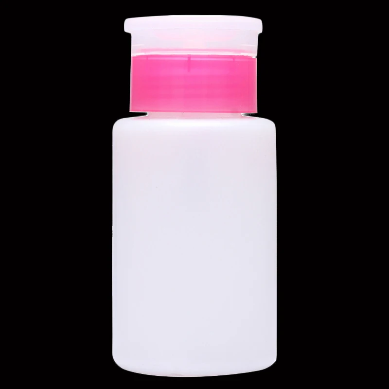 Top Quality 150ML Pink Empty Pump Liquid Alcohol Press Nail Polish Remover Cleaner Bottle Dispenser Make Up Refillable Container images - 6