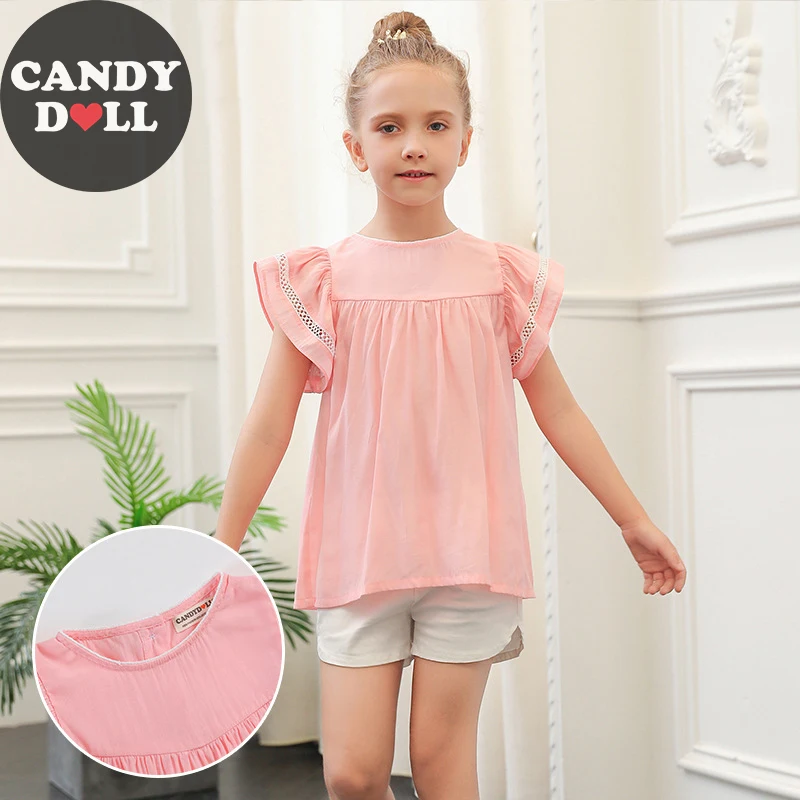 Рубашка CANDYDOLL для девочек летняя блузка хлопковые блузки с рукавами-летучими