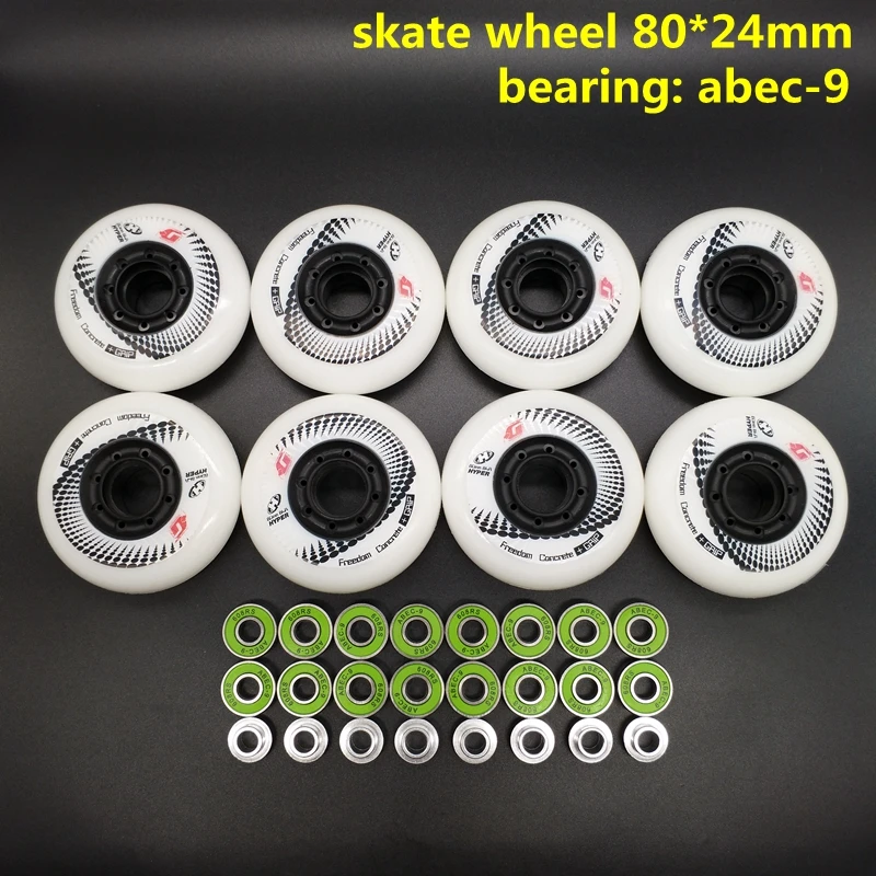 Бесплатная доставка роликовые колеса Скейт Колеса гироскоп 80*24 мм 84 A 8 шт./лот ABEC-9
