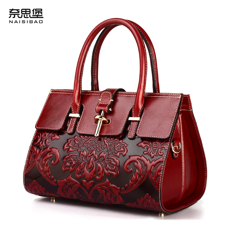 High-quality Genuine Leather Vintage women handbag Chinese style name brand fashion pattern Shoulder Messenger Bag Free Shipping | Багаж и