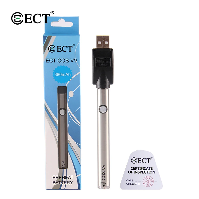 Vape Mod ECT COS Preheat VV батарея 450 мАч переменное напряжение электронная сигарета мод с usb