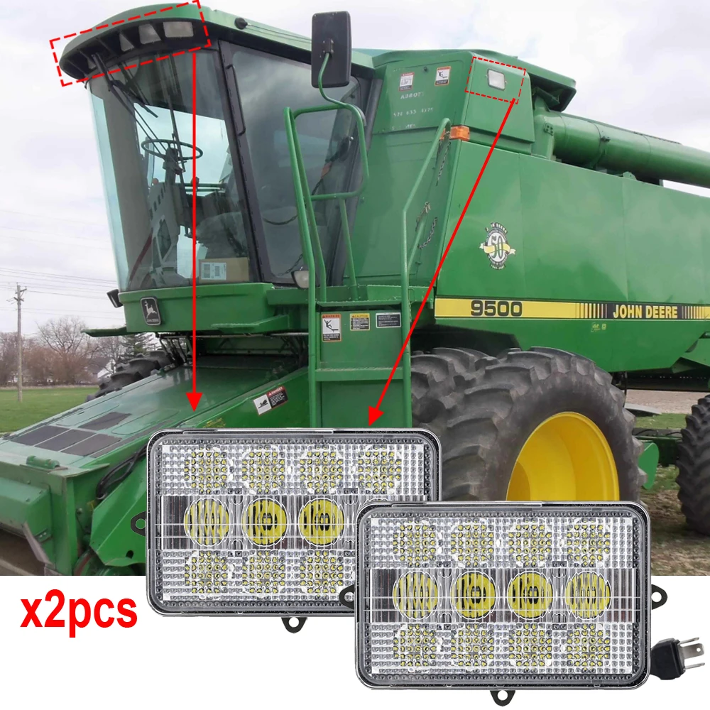 Заменяет номера частей John Deere OEM: AH159332 AH159333 AH170565 AH128327 AH128328 60W трактор светодиодные