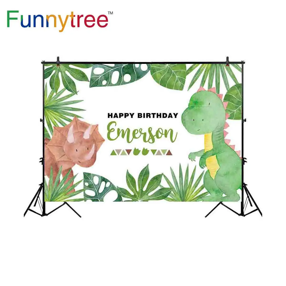Funnytree background for photo studio watercolor dinosaur birthday party child custom photography backdrop photophone photozone |