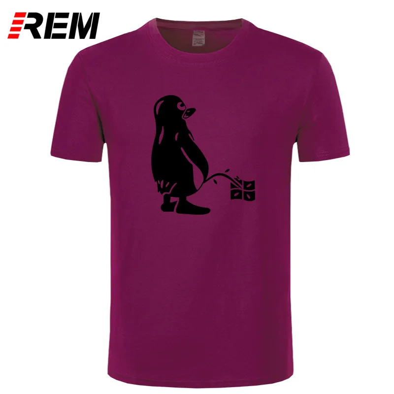 3 REM PENGUIN LINUX UBUNTU OZF Футболка Топ лайкра хлопок мужская футболка дизайн Высокое качество цифровой струйной печати - Цвет: 3