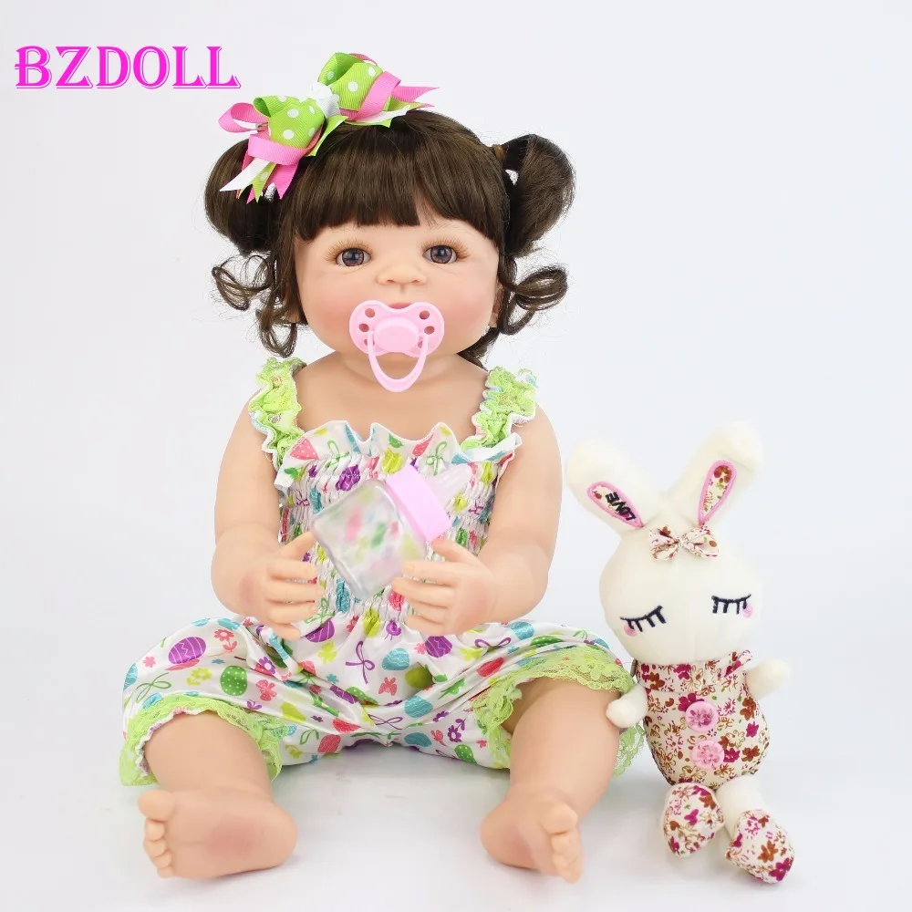 55 см Полный Силиконовые Винил Reborn Baby Doll новорожденных принцесса детей Bebe живой