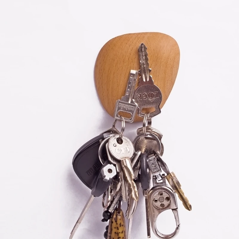 

Solid wood refrigerator stickers Key Hooks Suction magnet Walnut wood key holder Wall pendant Hook up Wall decoration