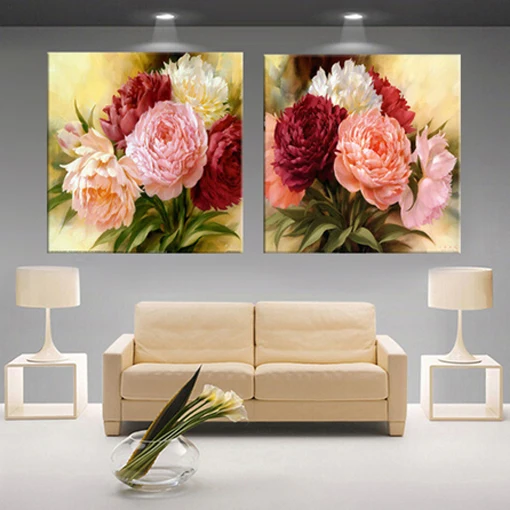 

Flowers Painting Modern White Lotus Definition Pictures Canvas Home Decoration Living Room Wall Modular Painting Print