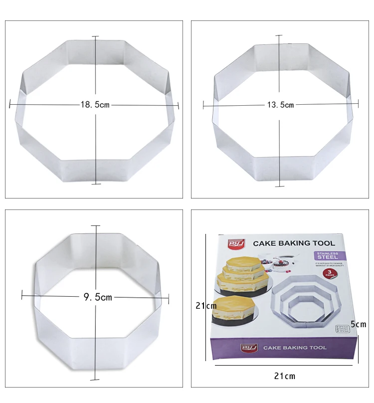 3 шт./компл. резак для печенья из нержавеющей стали шестиугольная форма помадка