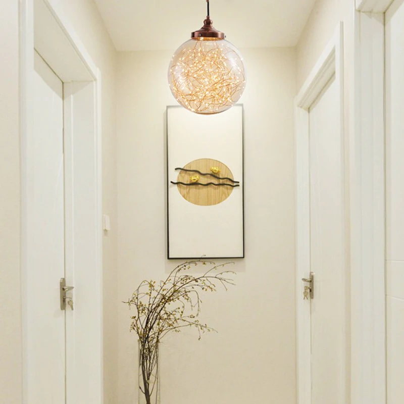Современная Подвесная лампа для помещений скандинавский креативный стеклянный