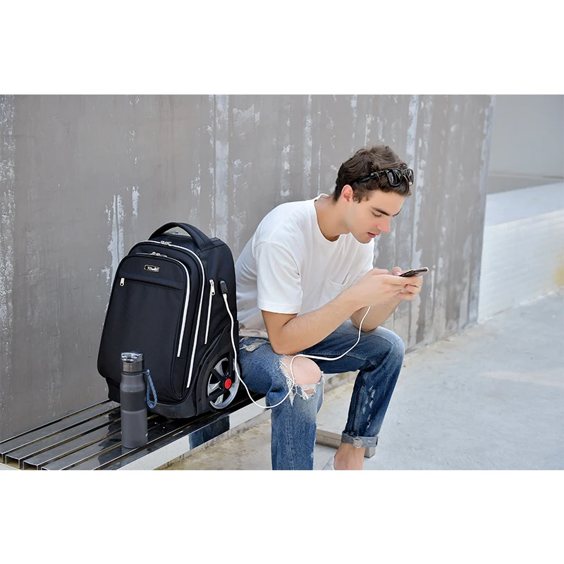 Школьный ранец на колесиках с колесом Multi function чемодан Студент Открытый 19