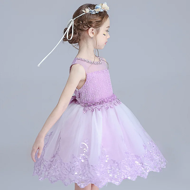 Брендовое платье с блестками и цветочным узором для девочек детские нарядные