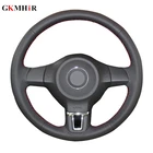 Черная кожаная чехол рулевого колеса автомобиля руль GKMHiR для Volkswagen Golf 6 Mk6 VW Polo Sagitar Bora Santana Jetta Mk6