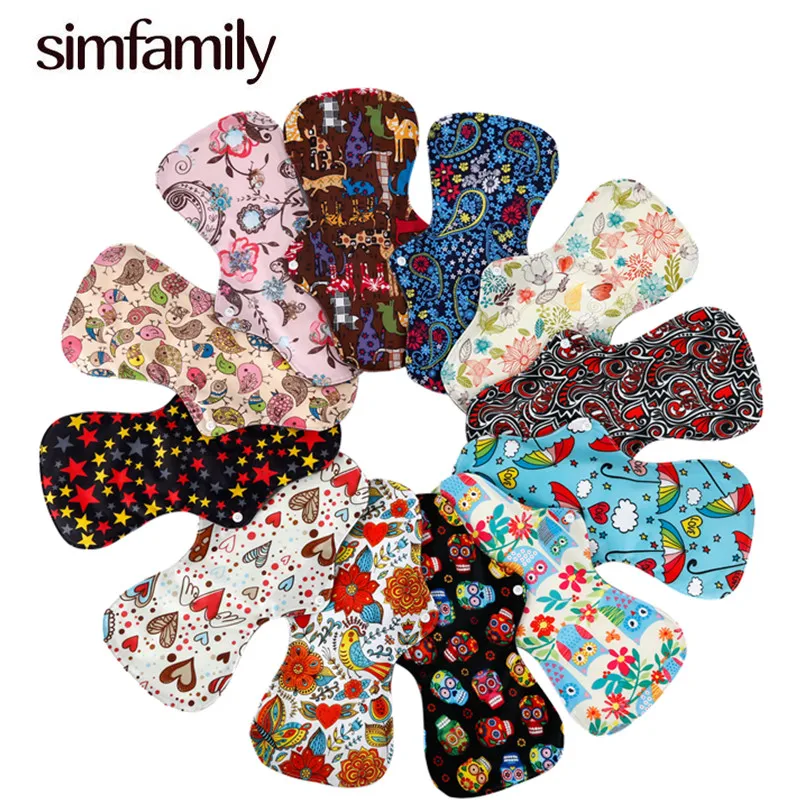 [Simfamily] 10 шт. тяжелых потока колодки Многоразовые Менструальный ткань Mama прокладки гигиенические прокладки бамбуковый уголь внутренняя