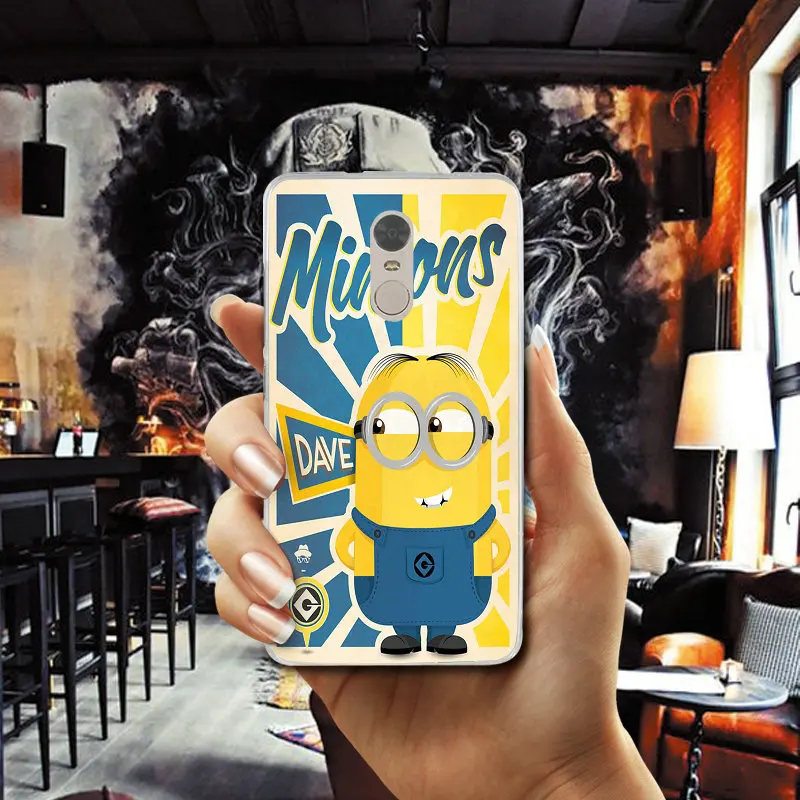 Милые Мультяшные желтые миньоны чехол для телефона Xiaomi mi Red Note 2 3 3S 4 4X 4A 5 5S 6 8 A1 Pro Plus