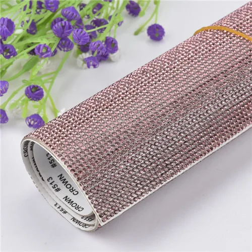 light amethyst Заводские Стразы 24*40 см 2 мм SS6 с кристаллами и бусинами, дизайн с железной сеткой, стразы, рулон кристаллов, свадебные украшения - Цвет: light amethyst
