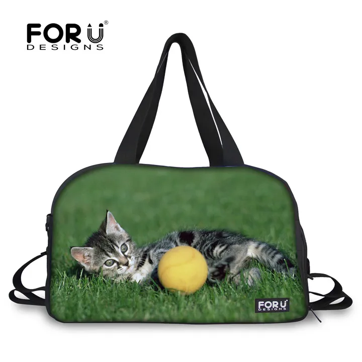 XQ0129T FORUDESIGNS спортивные сумки спортивная сумка для женщин фитнес Kawaii маленький кот Коврик для йоги с принтом сумки спортивные тренировочные сумки на плечо - Цвет: XQ0129T