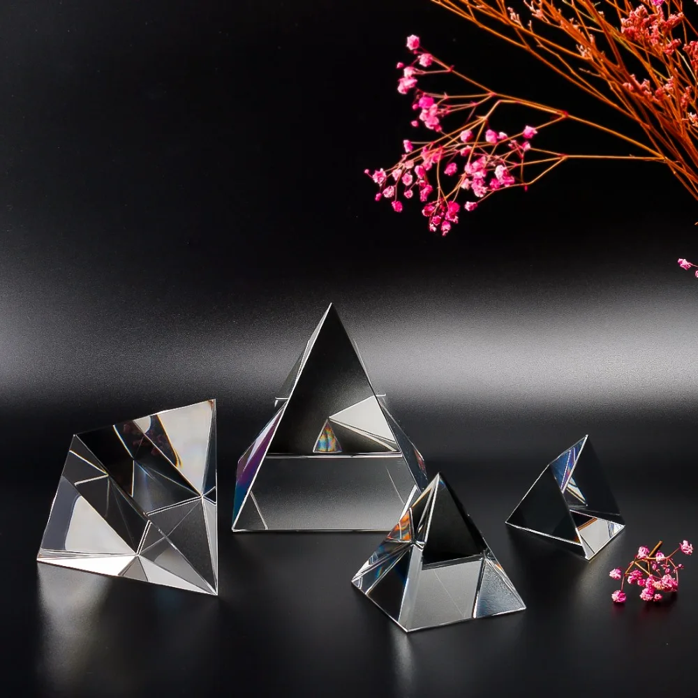 H& D Новое Поступление Хрустальная стеклянная пирамида, прозрачные Редкие кристаллы фэн-шуй, украшения для домашнего декора(четыре размера на выбор