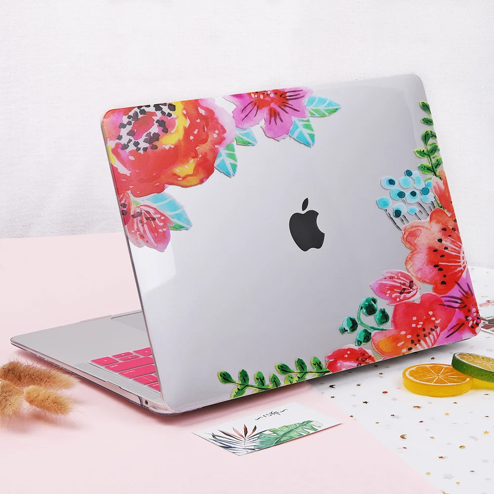 Жесткий чехол Redlai с цветочным принтом для Apple Macbook Pro retina 12 13 3 15 4 Air 11 дюймов новый