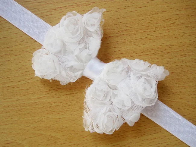 Детский белый маленький галстук бабочка повязка на голову лента с бантом