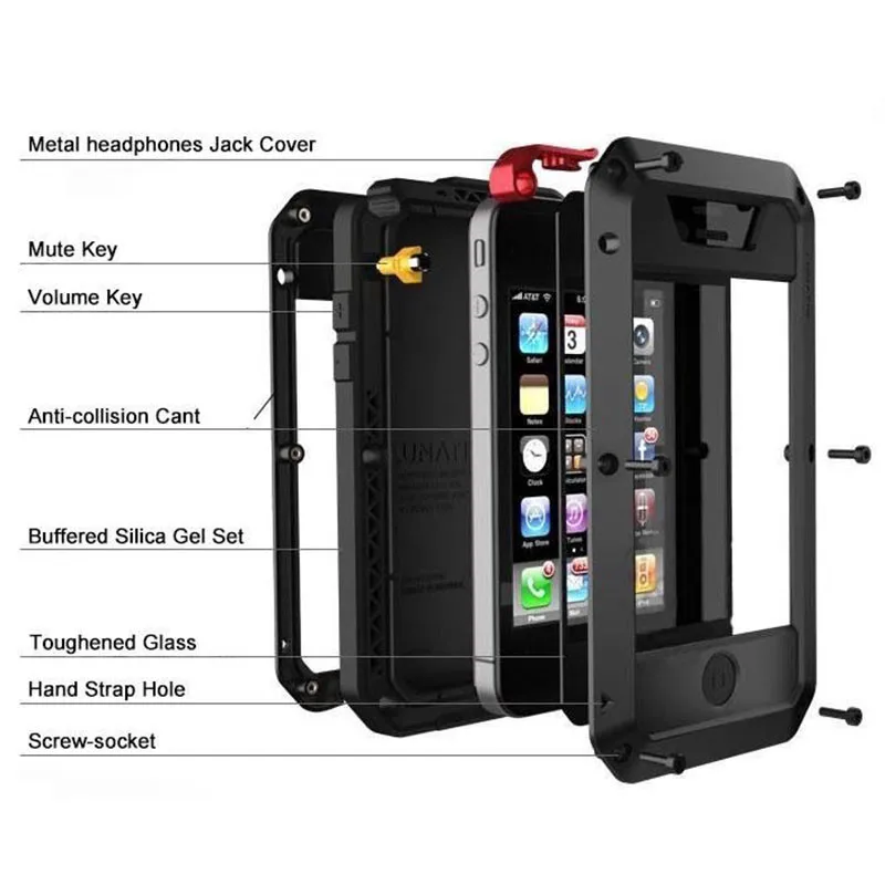 R-Just For iPhone 6 6S 7 8 Plus X Case Slim Armor Metal Aluminum Phone Cover Xs Max XR 4 5S SE XS Shockproof Shell | Мобильные