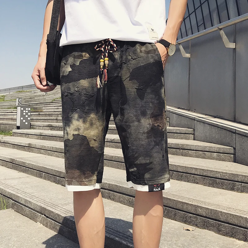 

camouflage Cropped trousers Men Shorts Casual cargo Korean Slim Summer men casual shorts
