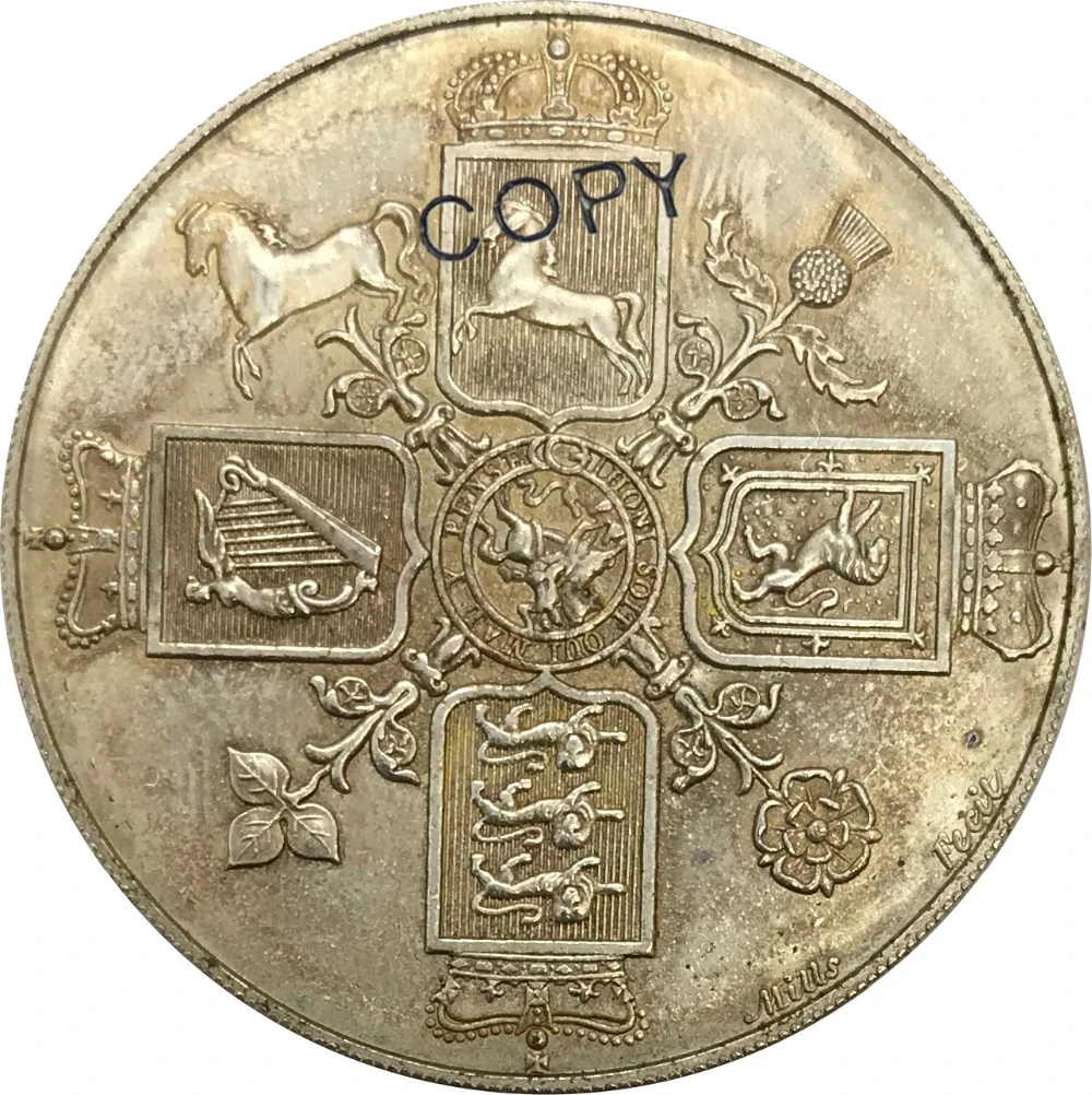 UK Kingdom 1820 1 Crown - George III латунные серебряные копировальные монеты | Дом и сад