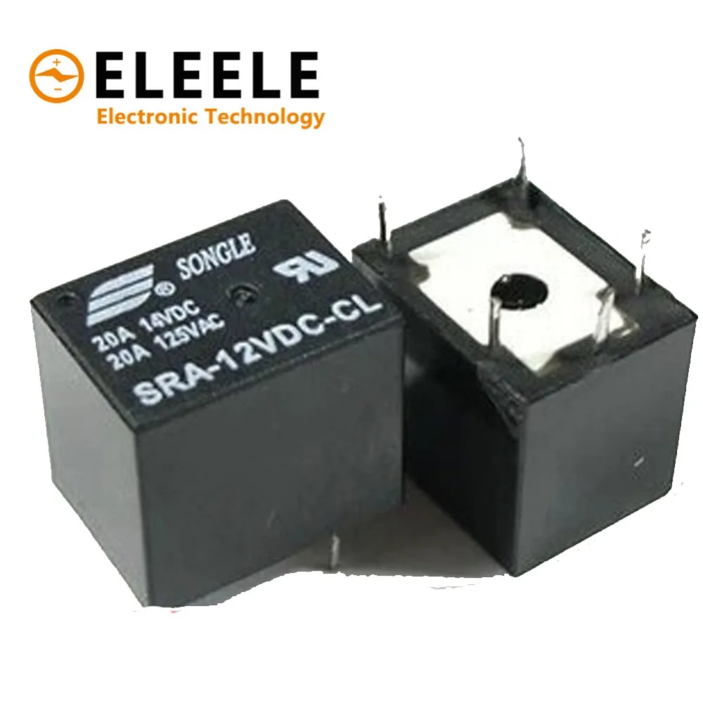 5 В 12 24 постоянного тока 20A DC Мощность реле SRA 05VDC CL 12VDC 24VDC 5Pin PCB Тип наличии Черный