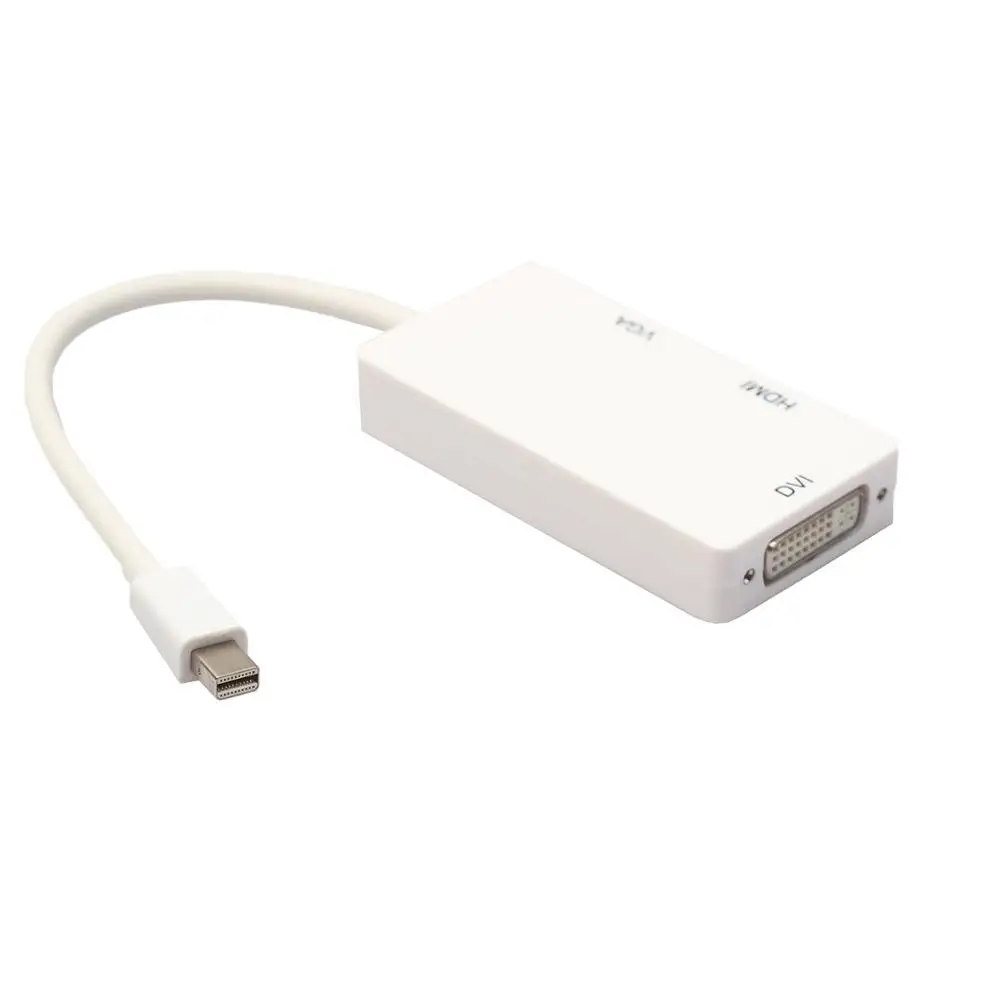 Mini Display Port MINI DP Male To HDMI DVI VGA Женский адаптер конвертер кабель 3 в 1 Thunderbolt для Apple MacBook