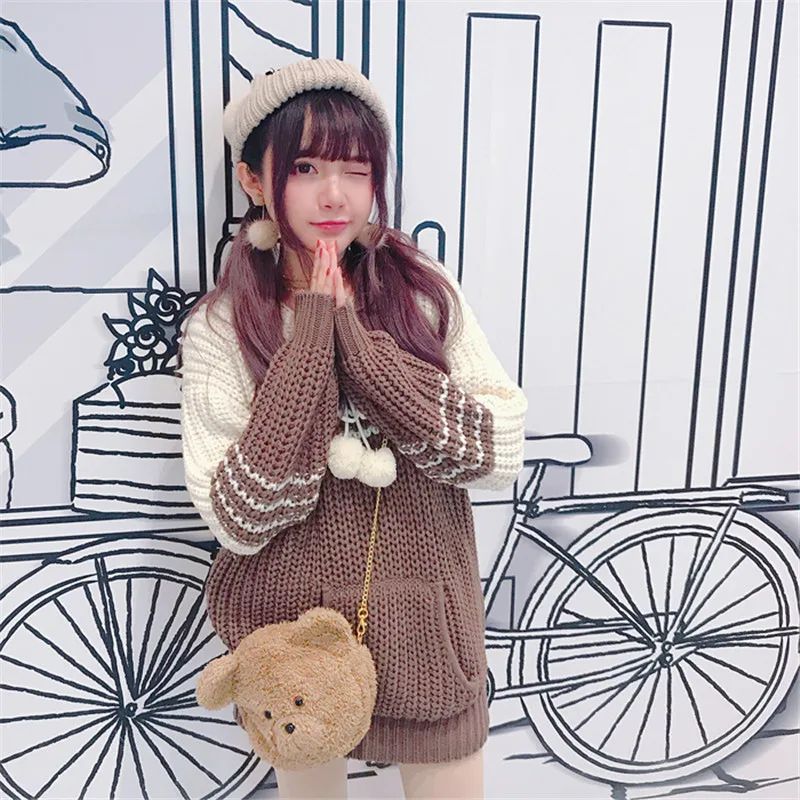 Свитер KEQI Bobon21 для принцессы милый белый вязаный шерстяной с надписью Love to knock T1574 |