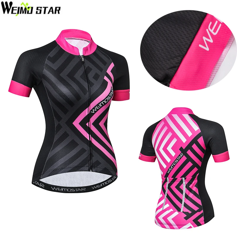 

Weimostar Women Summer Short Sleeve Cycling Jersey Racing roupa ciclismo Youth Bicycle Cycling Clothing Bicycle Team Wear Tops