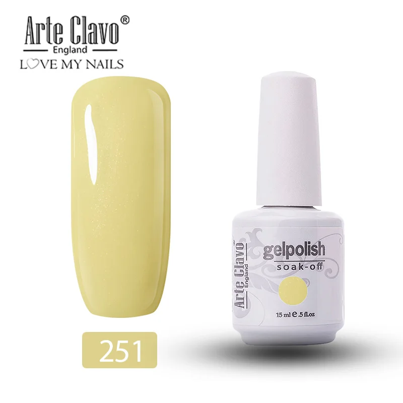 251 Arte Clavo, 244 цветов, Гель-лак для ногтей, блестящий Светодиодный УФ-Гель-лак, лак для дизайна ногтей, впитывающий Гель-лак, телесный, 15 мл, Гель-лак для ногтей - Цвет: 251