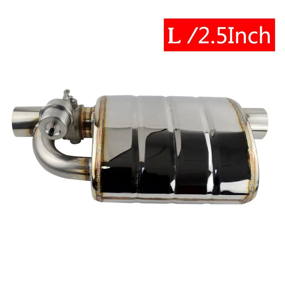 2.5 Inch Left Нержавеющая сталь 2," 3" 3," Наклонный выпускной наконечник Впускной сварной шов на одном выхлопном глушителе с различными звуками/выпускной клапан - Цвет: 2.5 Inch Left