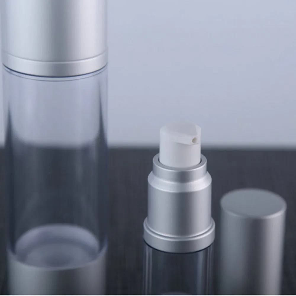 6 шт./лот пустая 30 мл/50 мл Вакуумная бутылка с серебряной металлической косметикой