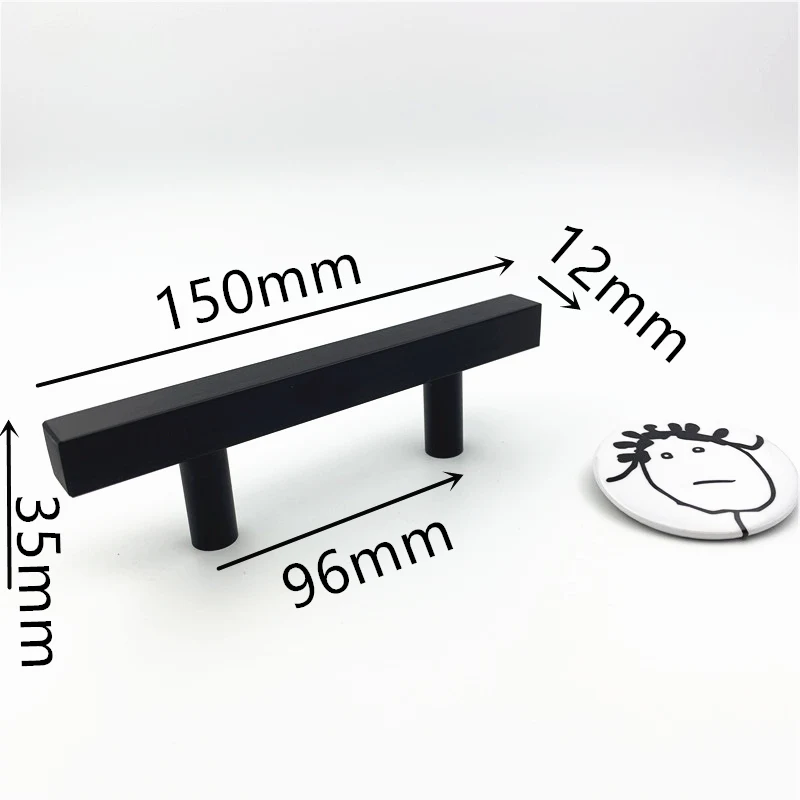 96mm black LCH в скандинавском стиле квадратная ручка для шкафа прямоугольная ручка для шкафа черного золотого цвета для ящика ручки из алюминиевого сплава - Цвет: 96mm black
