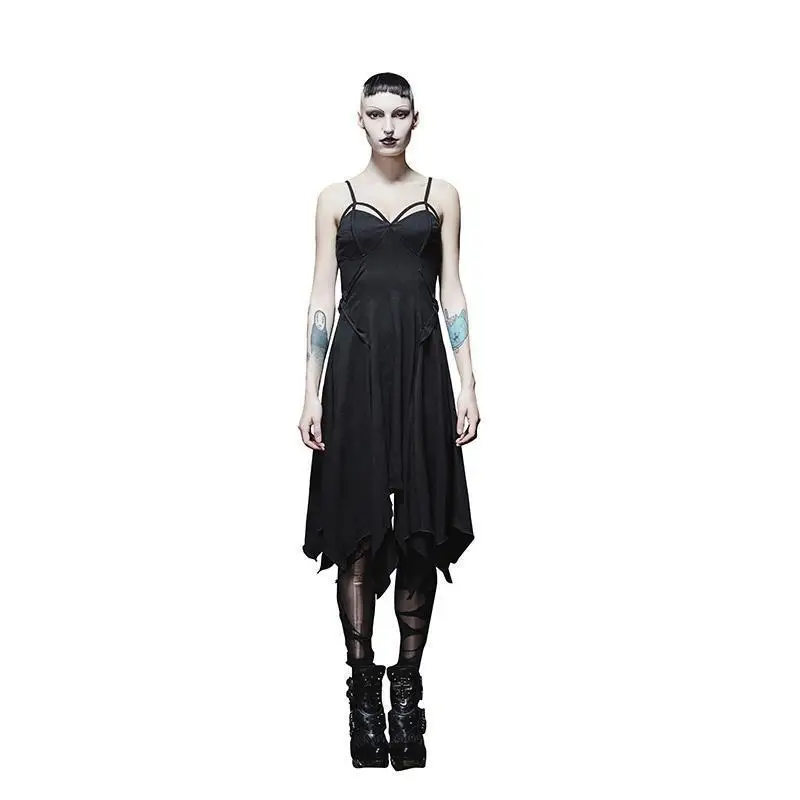Devil модное женское облегающее платье-комбинация с ассиметричным подолом и