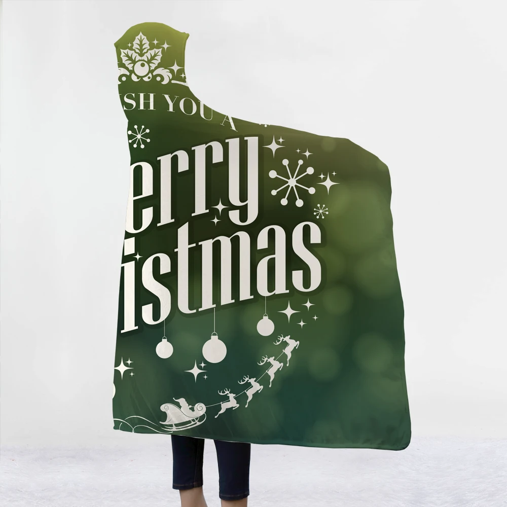 Одеяла хорошего качества с зелеными растениями шапки одеяла надписью &quotMerry