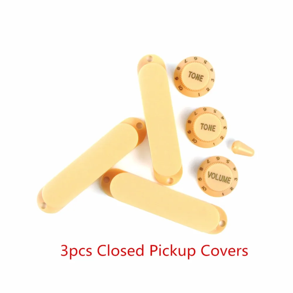 FLEOR желтые пластиковые чехлы для гитары с одной катушкой 2T1V ручки тона громкости