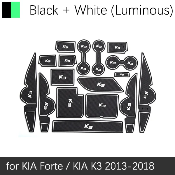 White Black Противоскользящие резиновые ворота Слот чашки коврики для KIA Forte YD 2013 K3 Cerato аксессуары наклейки для стайлинга автомобилей - Название цвета: White Black