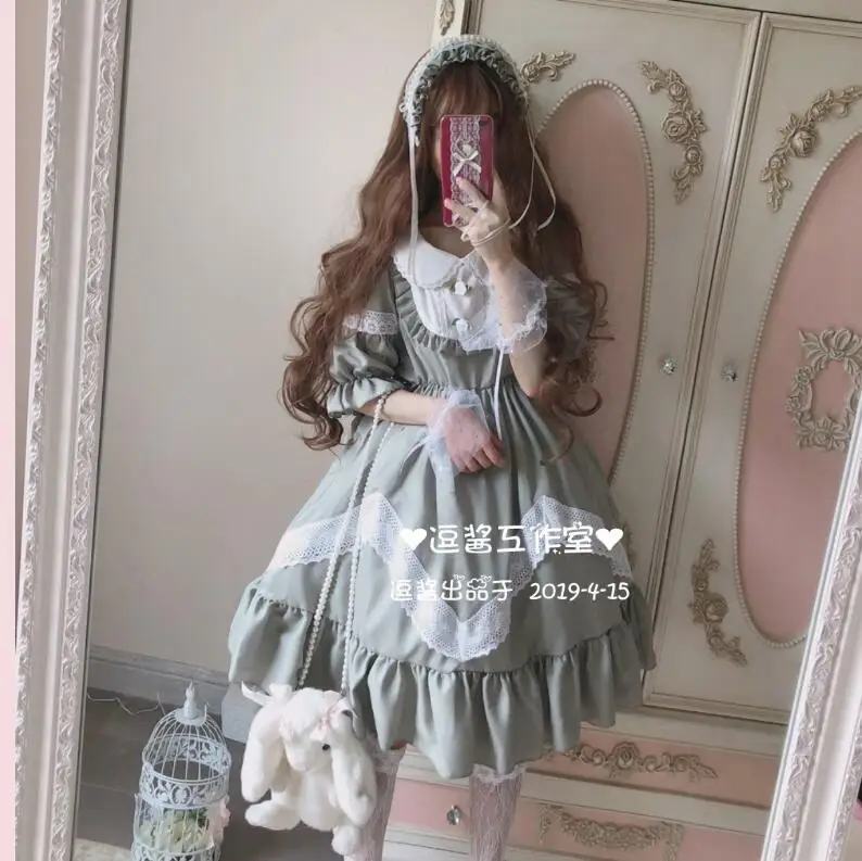 Платье Mori Girl винтажное японское милое пасторальное кружевное с