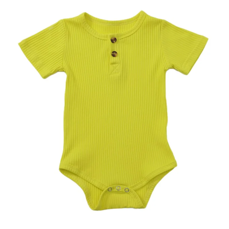 

Infant Baby Short Sleeve Solid Print Kids Girls Boys Bodysuit Jumpsuit Newborn Clothes
