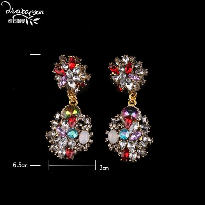 Dvacaman Роскошные Femme Bijoux Кристалл цветок Индийская Свадьба Ювелирные наборы для женщин себе ожерелье и серьги аксессуары A31