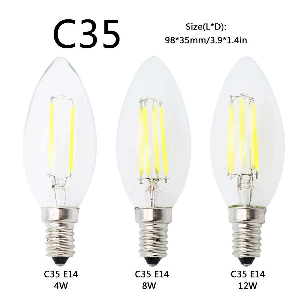 Светодиодная лампа Е14 в стиле ретро 4 Вт 8 12 220 В перем. Тока|light bulbs natural light|light