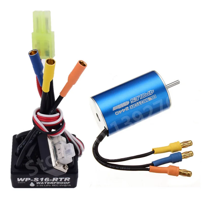 Brushless Modification Kit 25A Waterproof ESC 2-3S 2440 Motor For 1/16 1/18 Scale Models Remote Control Car RC WP-S16-RTR | Игрушки и