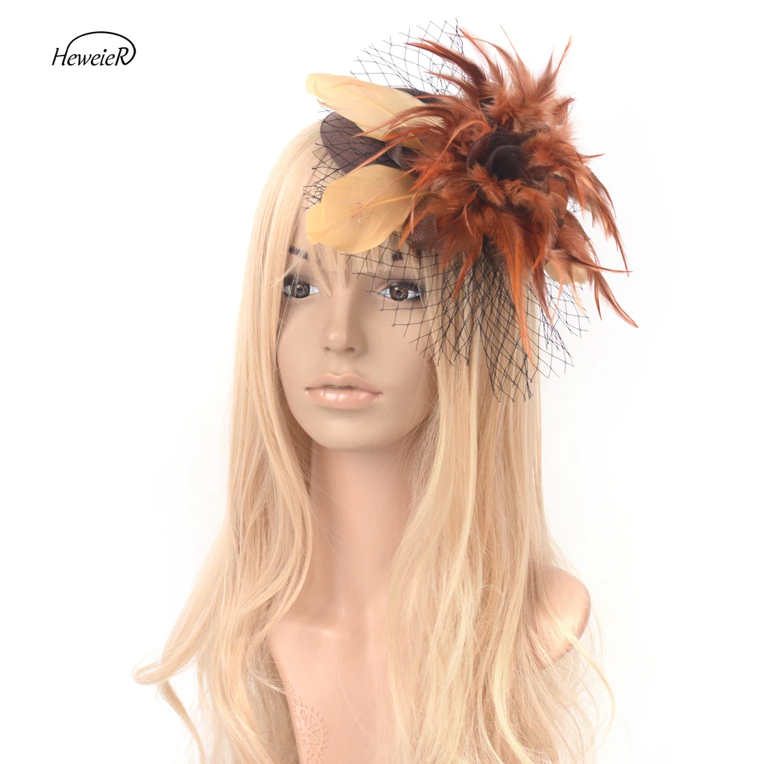 

9 Colors 2019 Fashion Bride Women Fascinator Pillbox Hat Net Feather Ascot Party Hair Clip Lady Headwear Accessories Hairpins