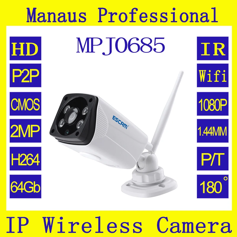 Escam qp02 h.264 2 мегапикселя WI FI 180 градусов панорамный Fisheye инфракрасный Камера ONVIF