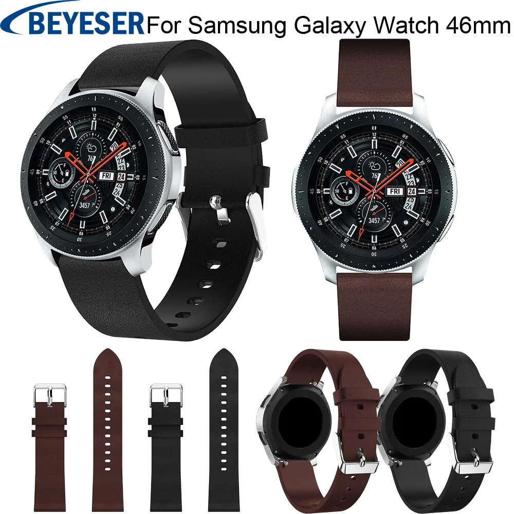 Ремешок кожаный для Samsung Galaxy Watch 46 мм сменный Браслет Для Xiaomi Huami Amazfit 2/2S наручных