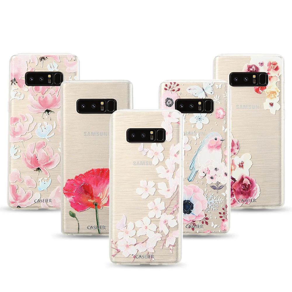 Чехол CASEIER с объемным цветком для Samsung S8 S9 Plus Note 8 мягкий силиконовый чехол Galaxy S6 S7