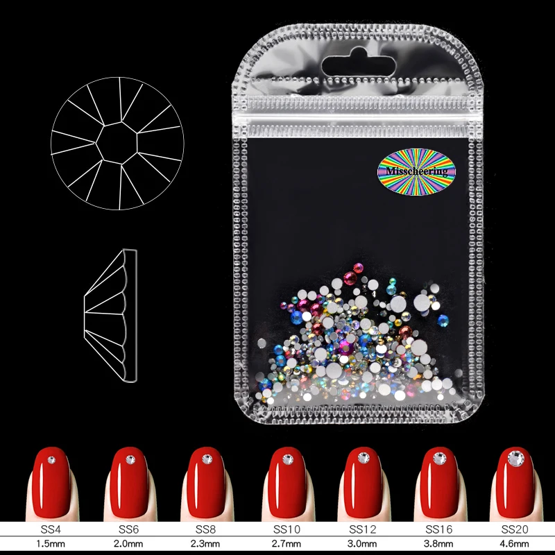 Смешанные цветные стеклянные искусственные кристаллы AB с плоской задней