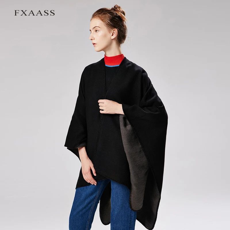 FXAASS новая осенняя/зимняя шаль модный однотонный женский шарф накидка роскошные